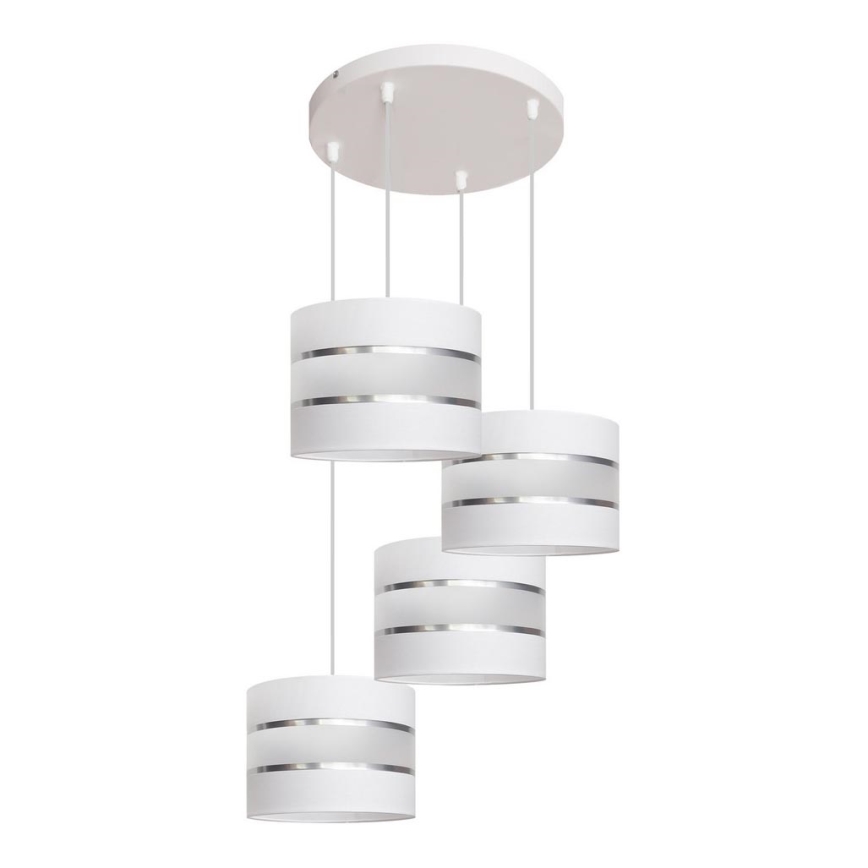 Kronleuchter an Schnur HELEN 4xE27/15W/230V weiß