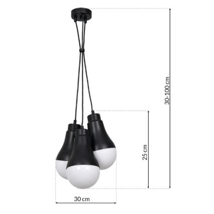 Kronleuchter an Schnur HELIOS 3xE14/40W/230V