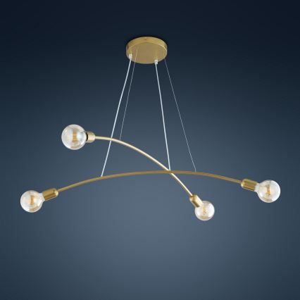 Kronleuchter an Schnur HELIX 4xE27/60W/230V gold