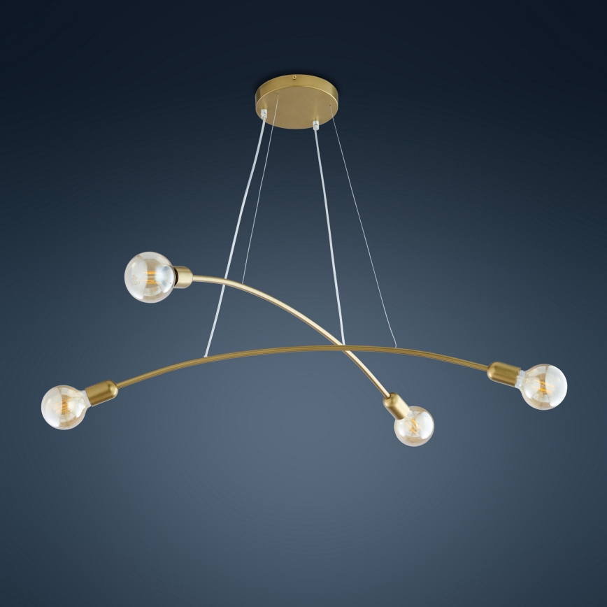 Kronleuchter an Schnur HELIX 4xE27/60W/230V gold
