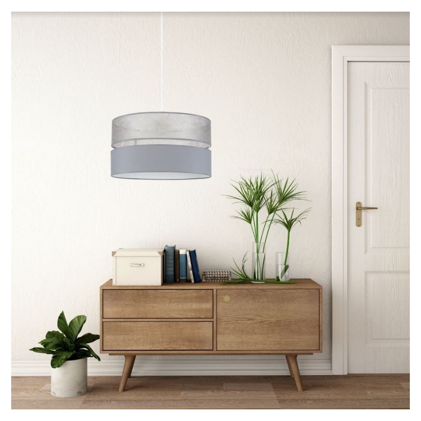 Kronleuchter an Schnur LIMA 1xE27/60W/230V grau