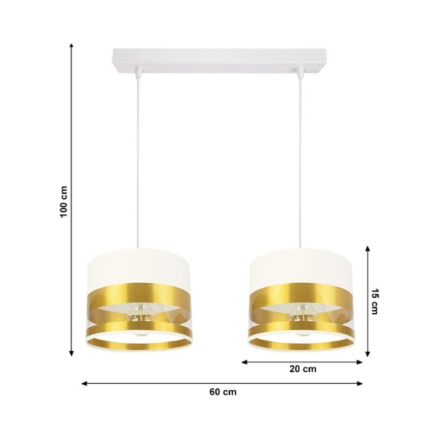 Kronleuchter an Schnur MILO 2xE27/60W/230V golden