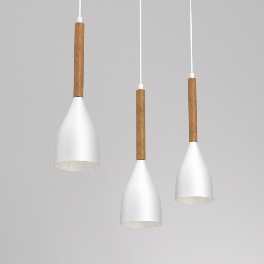 Kronleuchter an Schnur MUZA NEW 3xE27/60W/230V weiß