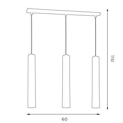 Kronleuchter an Schnur NEST 3xGU10/8W/230V weiß/gold