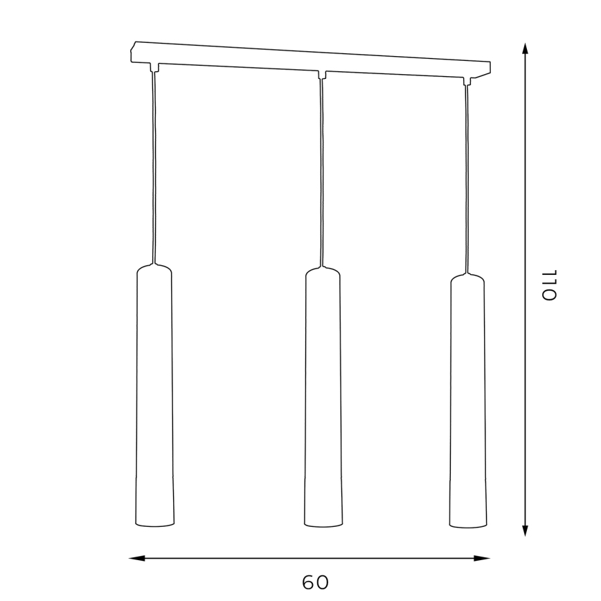 Kronleuchter an Schnur NEST 3xGU10/8W/230V weiß/gold