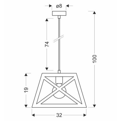 Kronleuchter an Schnur ORIGAMI 1xE27/40W/230V