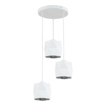 Kronleuchter an Schnur SIRO 3xE27/15W/230V weiß/silbern