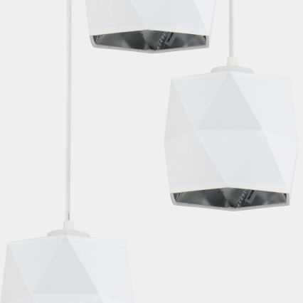 Kronleuchter an Schnur SIRO 3xE27/15W/230V weiß/silbern