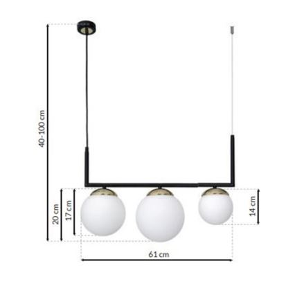 Kronleuchter an Schnur SPARTA 3xE14/40W/230V