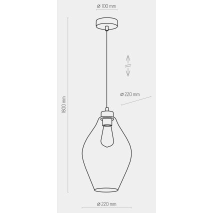 Kronleuchter an Schnur TULON 1xE27/60W/230V