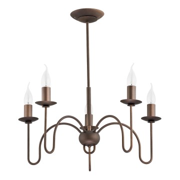 Kronleuchter an Stange CARTELL 5xE14/10W/230V bronzen