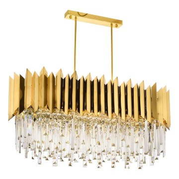 Kronleuchter an Stange CRYSTALLINE 8xE27/40W/230V goldfarben