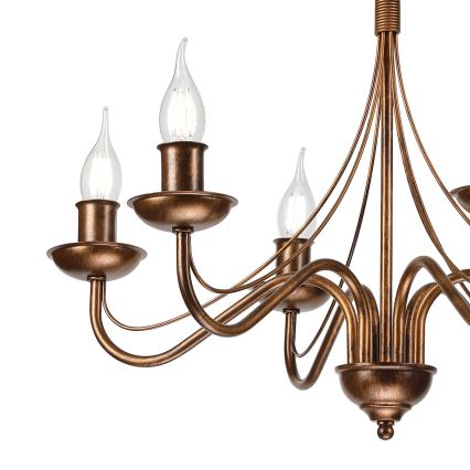 Kronleuchter ANTON an Kette 6xE14/60W/230V, bronzefarben