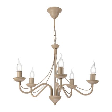 Kronleuchter ANTON mit Kette 5xE14/60W/230V beige