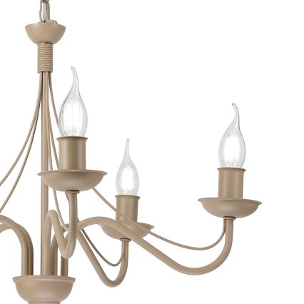 Kronleuchter ANTON mit Kette 5xE14/60W/230V beige