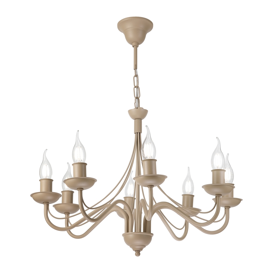 Kronleuchter ANTON, mit Kette, 8xE14/60W/230V, beige