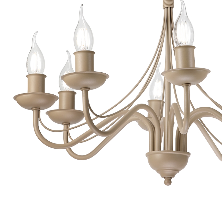 Kronleuchter ANTON, mit Kette, 8xE14/60W/230V, beige