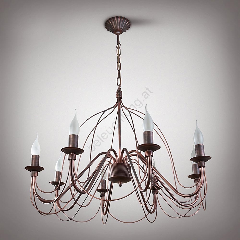 Kronleuchter auf der Kette ALISON 8xE14/40W/230V kupfer | Beleuchtung