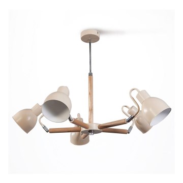 Kronleuchter auf der Stange KALITHEA 5xE27/60W/230V beige