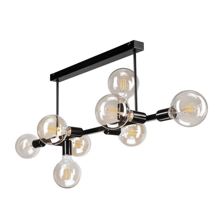 Kronleuchter auf Stange ASTRID 8xE27/60W/230V schwarz