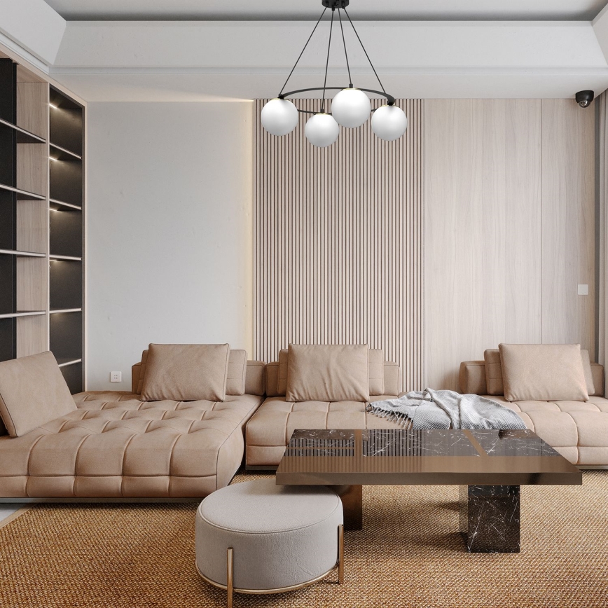 Kronleuchter BALLO 4xE27/15W/230V schwarz/weiß