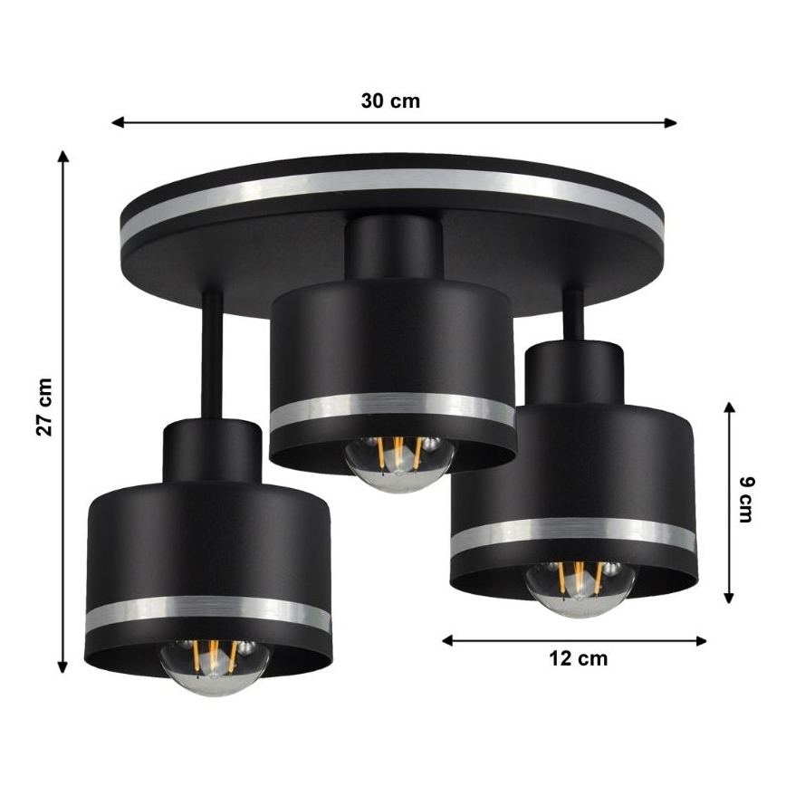 Kronleuchter BODO SILVER 3xE27/60W/230V