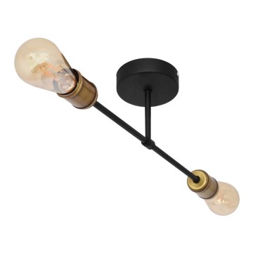 Kronleuchter CAMBRIDGE 2xE27/15W/230V schwarz/gold