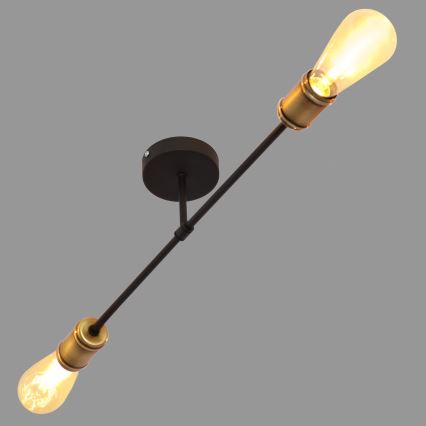 Kronleuchter CAMBRIDGE 2xE27/15W/230V schwarz/gold