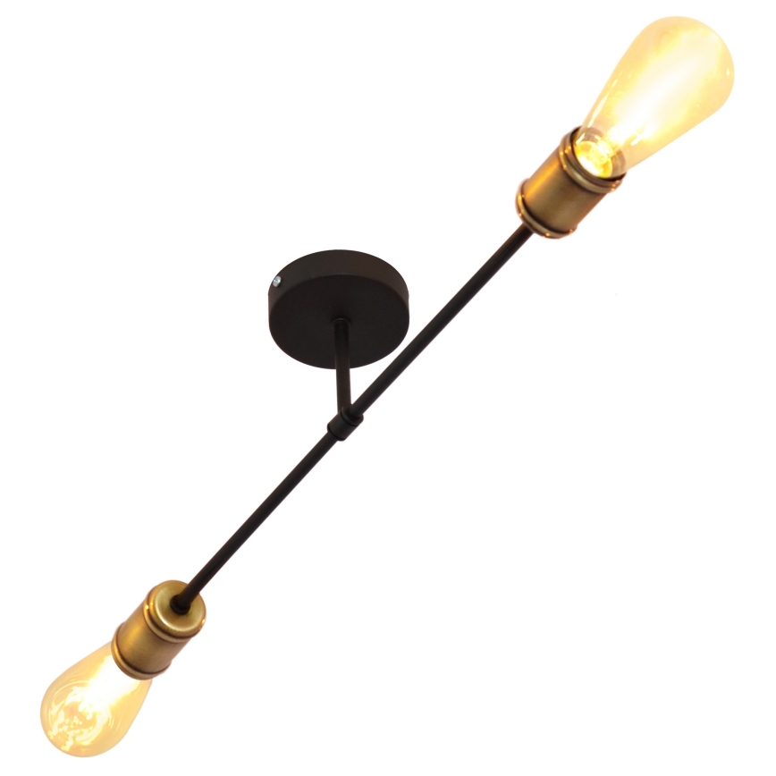 Kronleuchter CAMBRIDGE 2xE27/15W/230V schwarz/gold