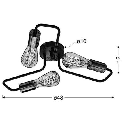 Kronleuchter HERPE 3xE27/60W/230V