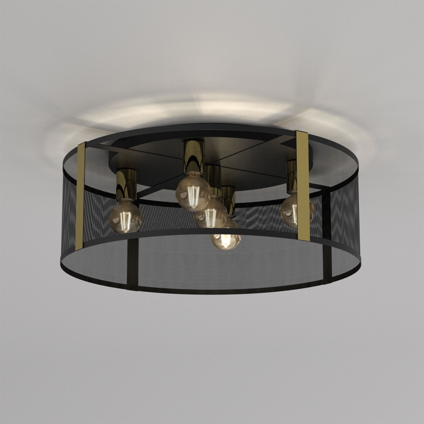 Kronleuchter KAGA 5xE27/60W/230V schwarz/gold