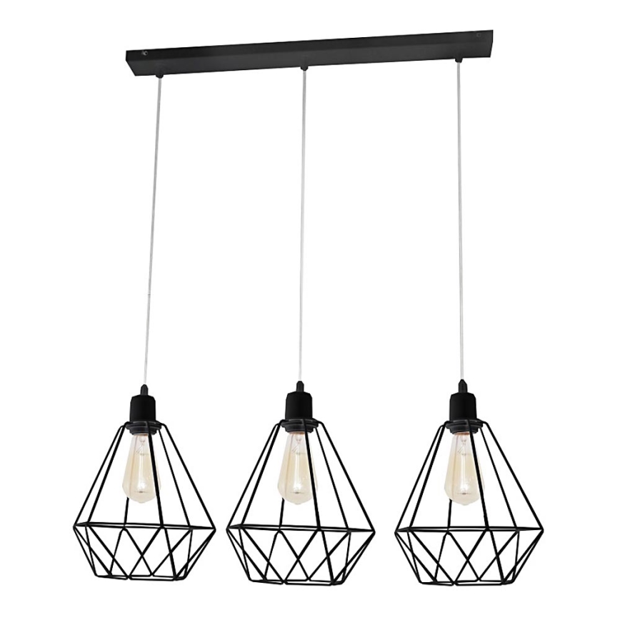 Kronleuchter KARO 3xE27/15W/230V schwarz