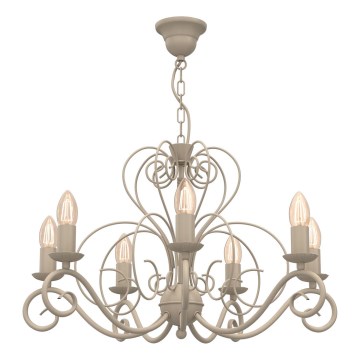Kronleuchter MAURO mit Kette, 7xE14/15W/230V, beige