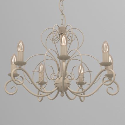 Kronleuchter MAURO mit Kette, 7xE14/15W/230V, beige
