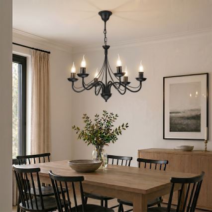 Kronleuchter mit Kette ANTON 6xE14/60W/230V schwarz