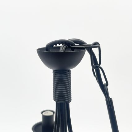 Kronleuchter mit Kette ANTON 6xE14/60W/230V schwarz