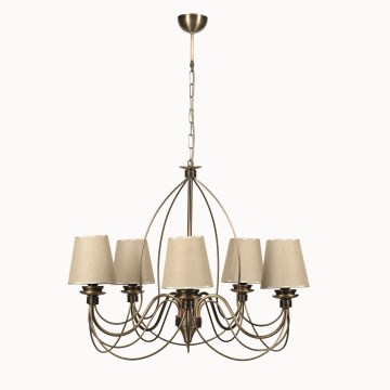 Kronleuchter mit Kette CLASSIC 5xE14/40W/230V bronze/beige