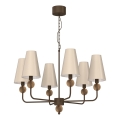 Kronleuchter mit Kette GRENADA 6xE14/15W/230V beige