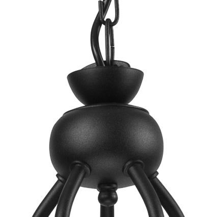 Kronleuchter mit Kette RETRO II 5xE27/60W/230V matt schwarz
