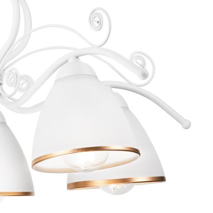 Kronleuchter mit Kette RETRO II 5xE27/60W/230V weiß