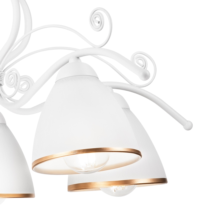 Kronleuchter mit Kette RETRO II 5xE27/60W/230V weiß