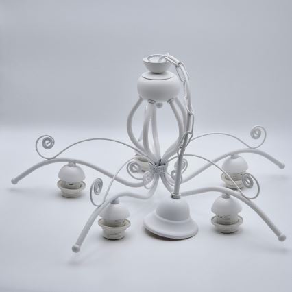 Kronleuchter mit Kette RETRO II 5xE27/60W/230V weiß