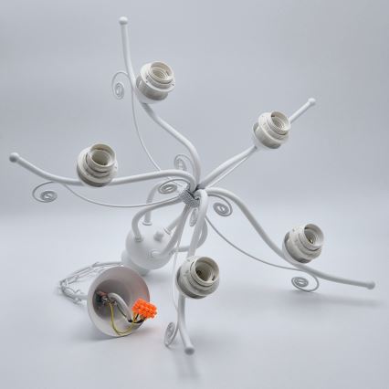 Kronleuchter mit Kette RETRO II 5xE27/60W/230V weiß