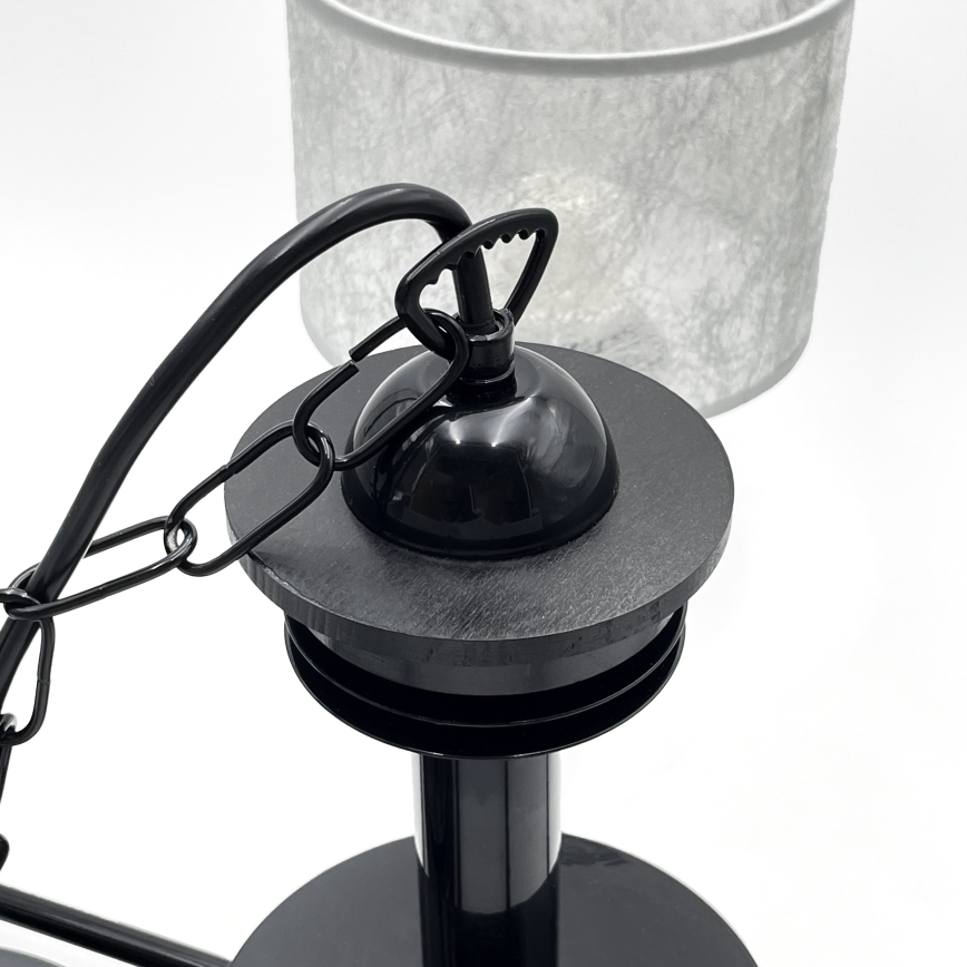 Kronleuchter mit Kette ROSA 5xE27/60W/230V schwarz/grau