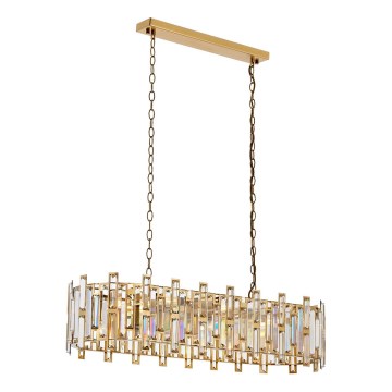 Kronleuchter mit Kettenaufhängung CRYSTALLINE 13xE14/40W/230V goldfarben