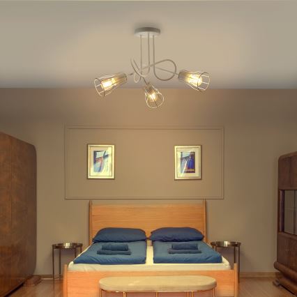 Kronleuchter OXFORD 3xE27/15W/230V weiß