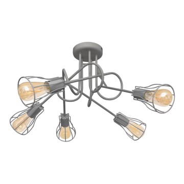 Kronleuchter OXFORD 5xE27/15W/230V grau