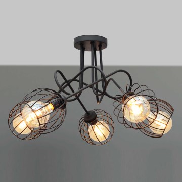 Kronleuchter OXFORD 5xE27/15W/230V schwarz