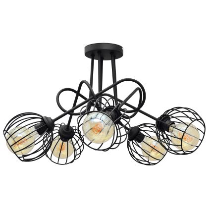 Kronleuchter OXFORD 5xE27/15W/230V schwarz