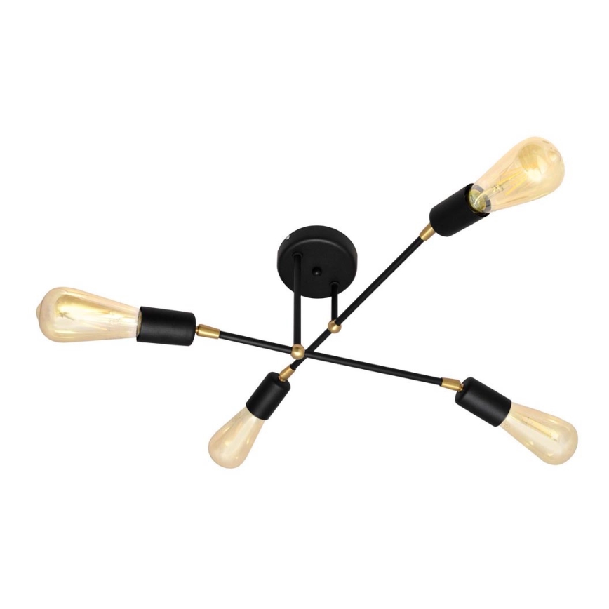 Kronleuchter ROSETTE 4xE27/15W/230V schwarz/gold